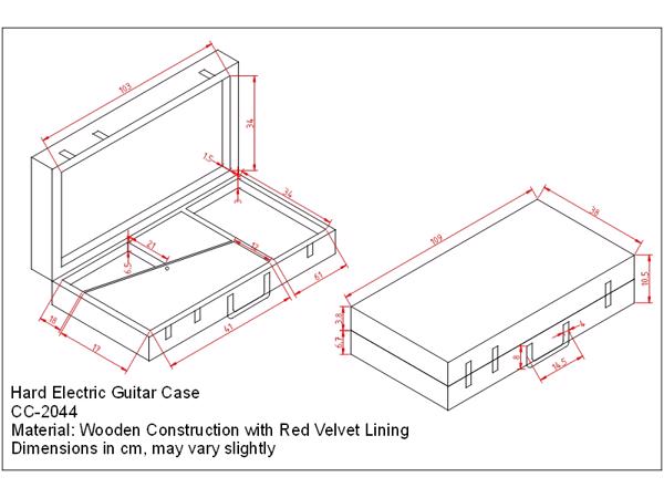 Hard Electric Guitar Case fits Most St 